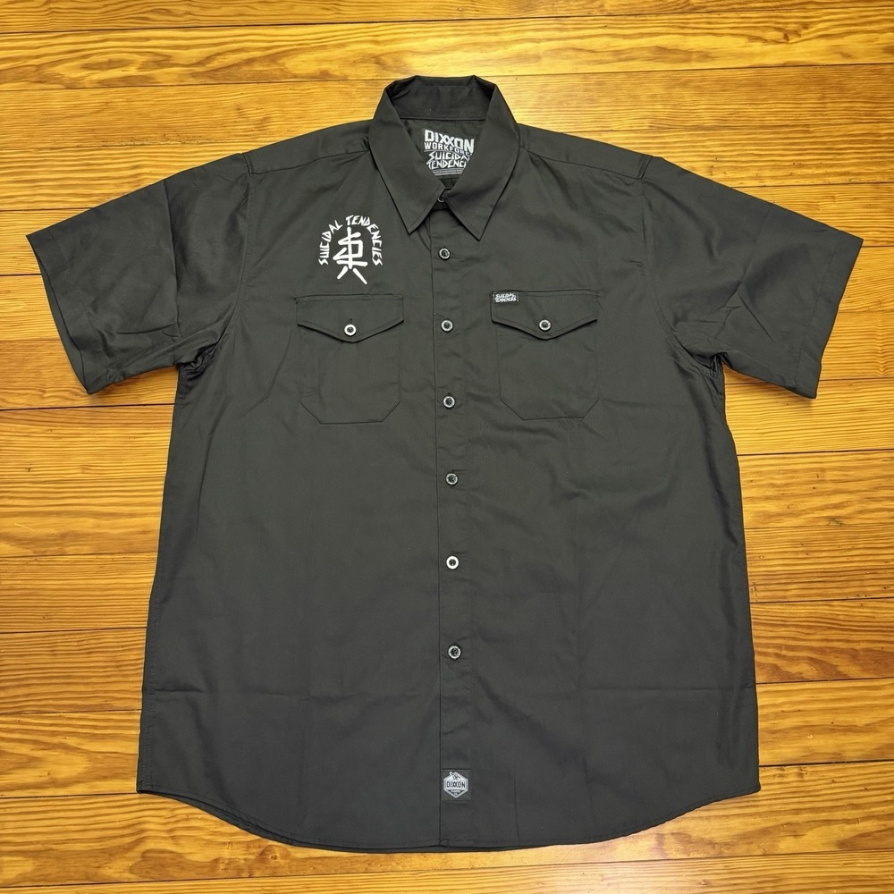 Dixxon Workforce Men XL Graphic Print Shirt Suicidal Tendencies Black Flip Skull